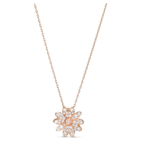 eternal flower pendant flower pink rose gold tone plated swarovski 5540973